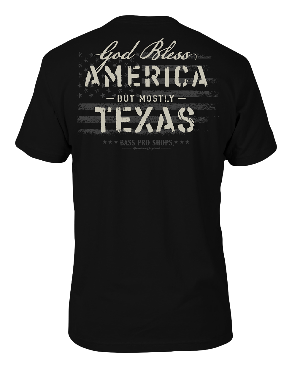 Image of Bass Pro Shops God Bless State Short-Sleeve T-Shirt for Men - TX/Black - 3XL