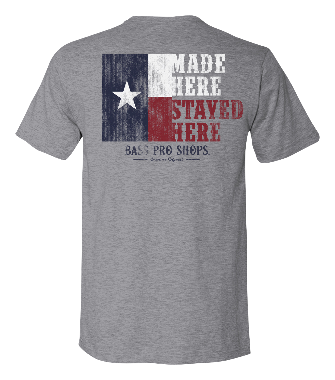 Image of Bass Pro Shops Made Here Graphic Short-Sleeve T-Shirt for Men - TX/Heather Gray