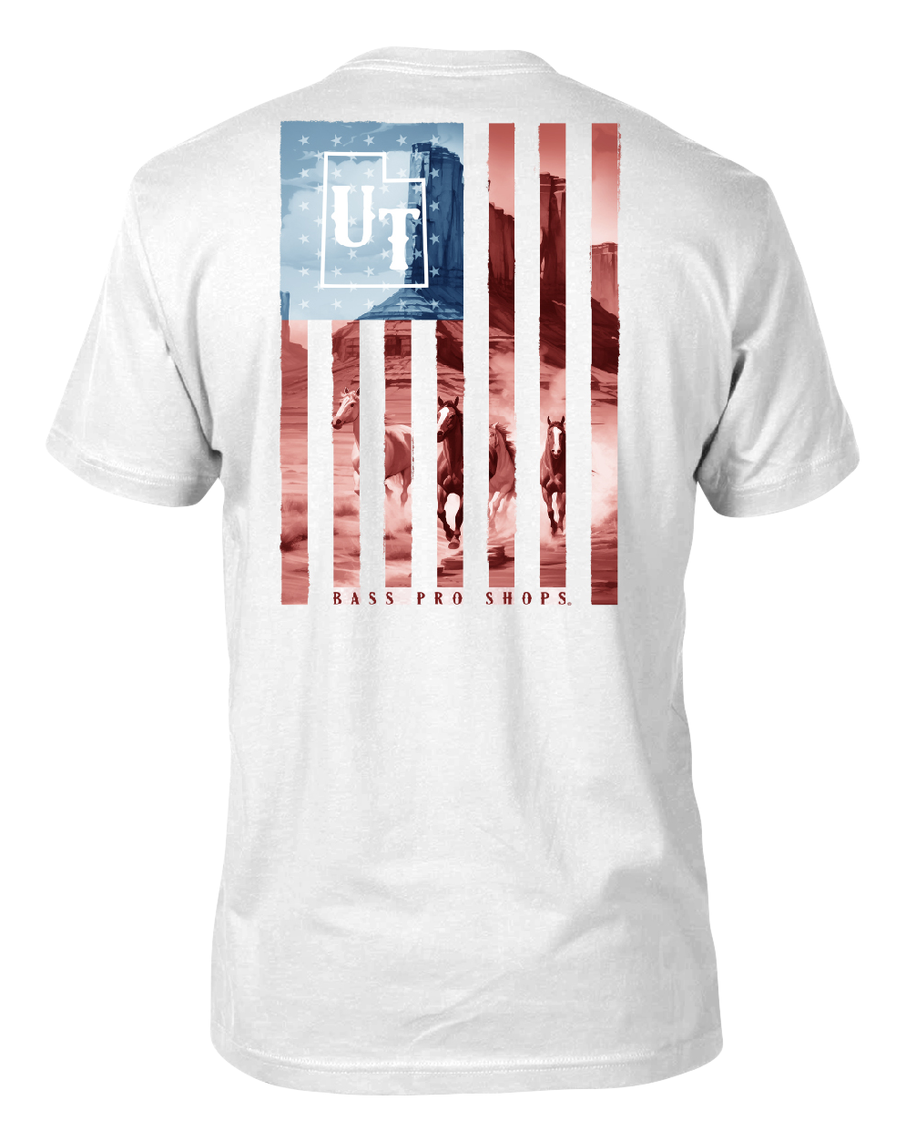 Image of Bass Pro Shops Blue Skies Flag State Graphic Short-Sleeve T-Shirt for Men - Utah