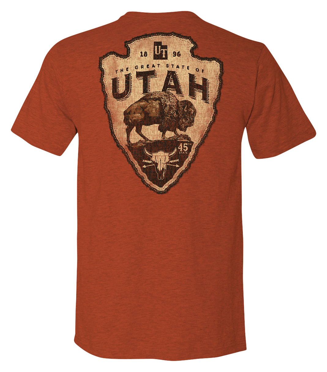 Bass Pro Shops Arrowhead State Graphic Short-Sleeve Shirt for Men - UT/Rust Heather - 3XL