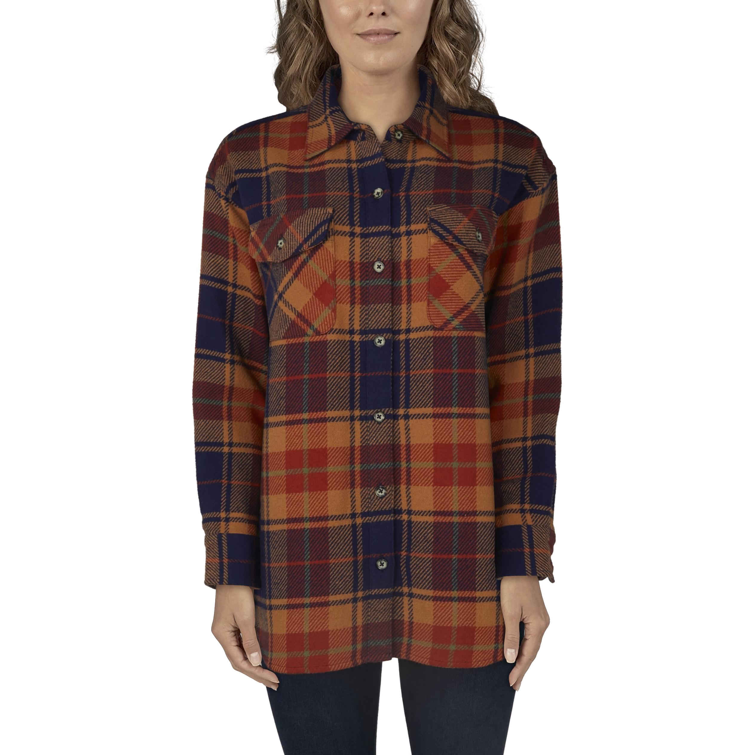 NATURAL REFLECTIONS Fireside Flannel Button-Down Long-Sleeve-áShirt