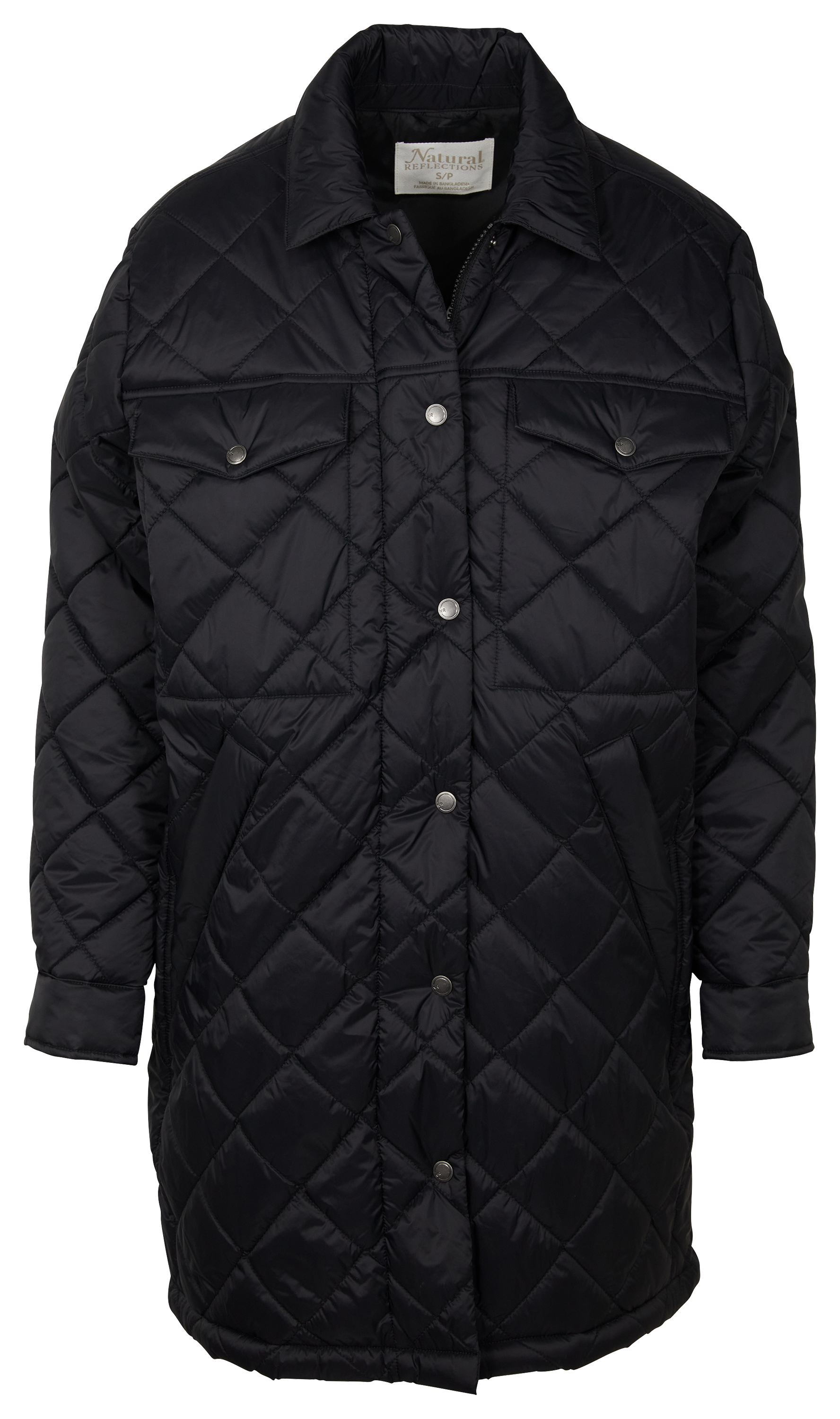 Image of Natural Reflections Quilted Packable Jacket - Moonless Night - S