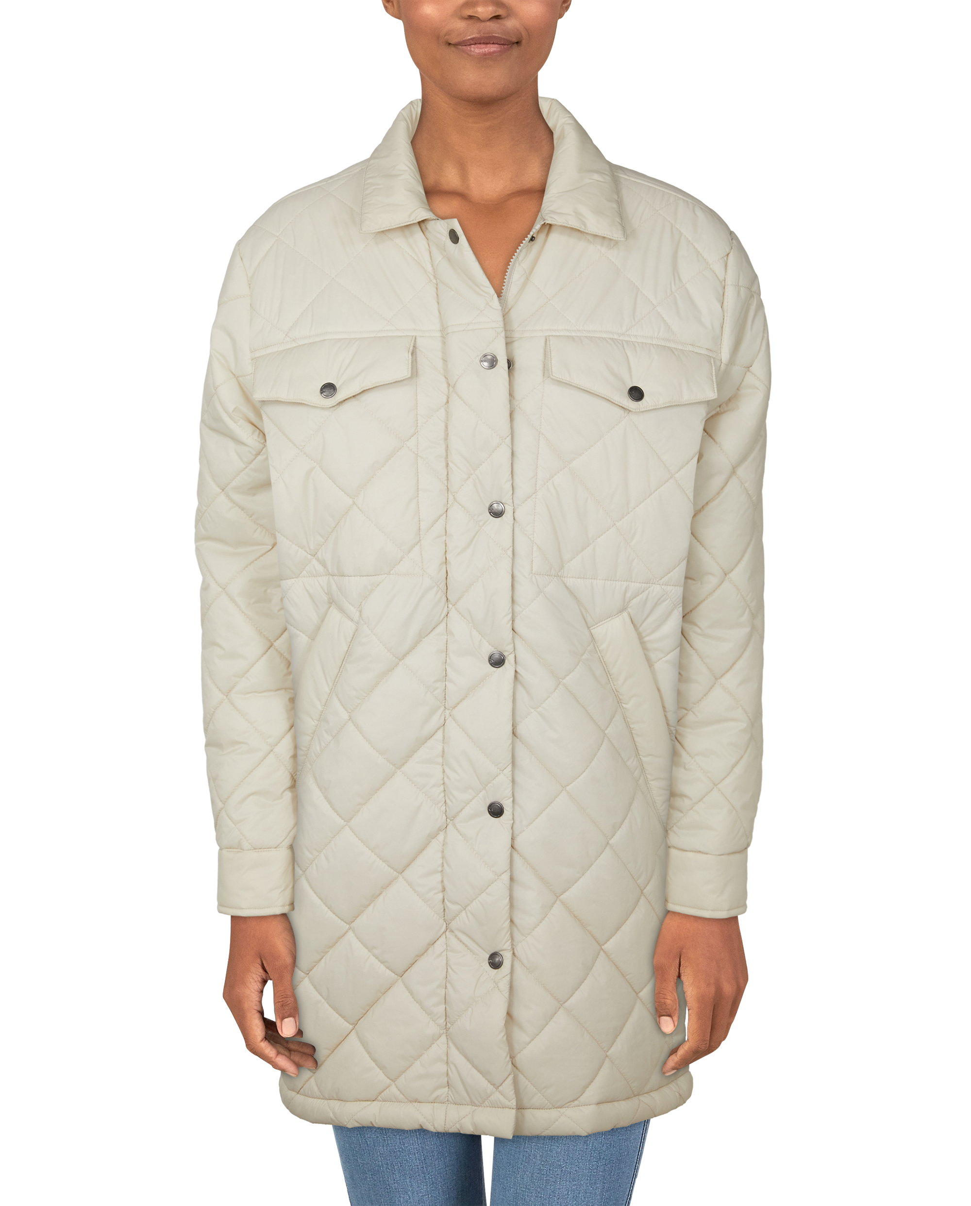 Image of Natural Reflections Quilted Packable Jacket for Ladies - Rainy Day - M
