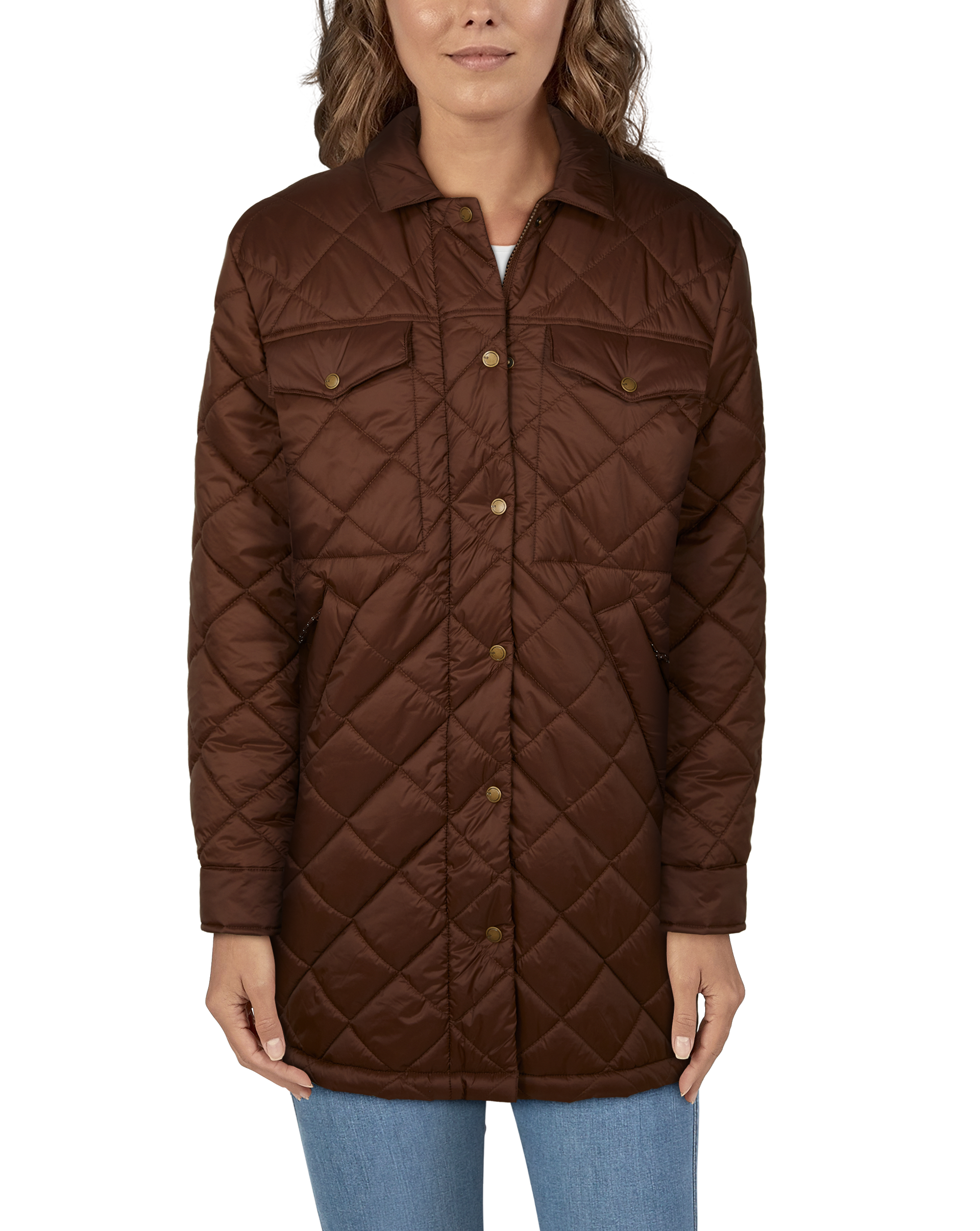 Image of Natural Reflections Quilted Packable Jacket for Ladies - Brown - S