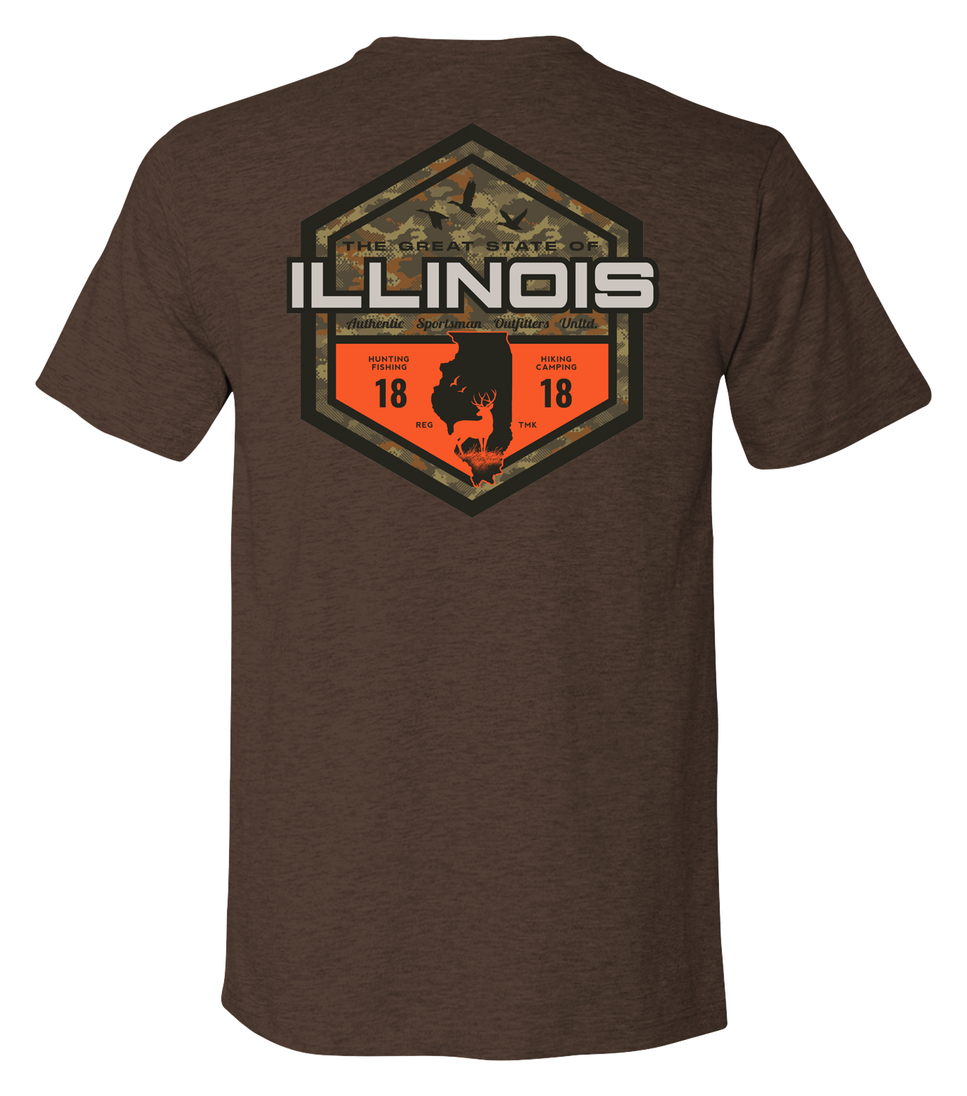 Image of Bass Pro Shops Sportsman's Badge Short-Sleeve T-Shirt for Men - IL/Heather Brown
