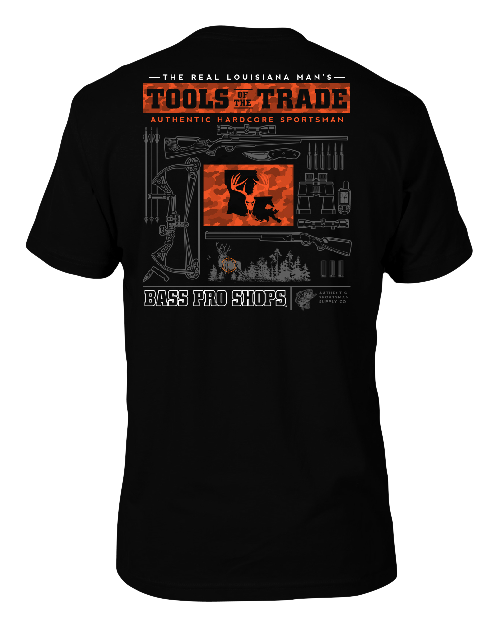 Image of Bass Pro Shops Tools of the Trade Short-Sleeve T-Shirt for Men - Black - Louisiana - 3XL