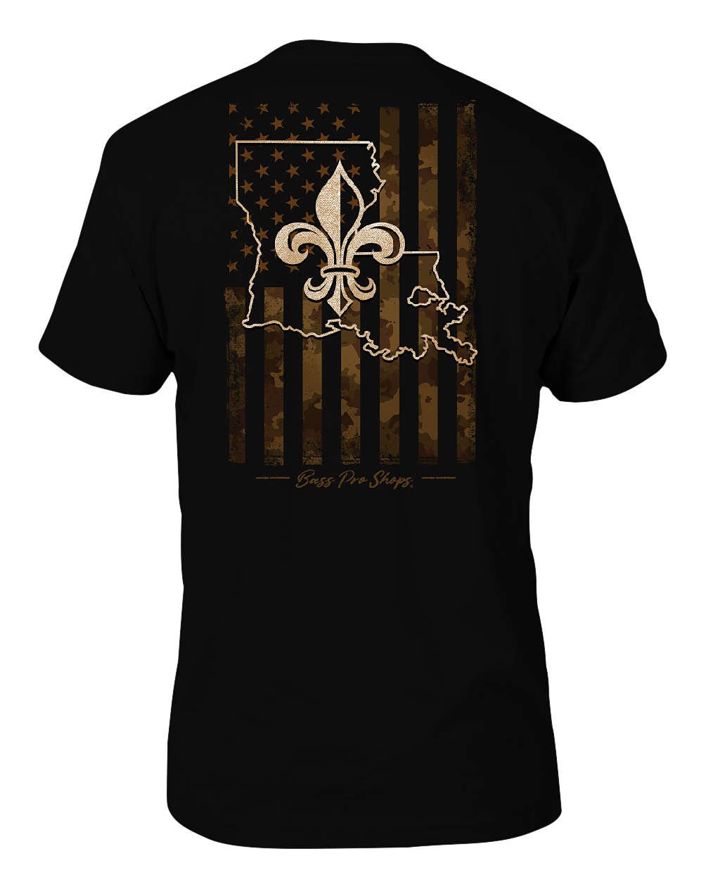 Image of Bass Pro Shops Camo Flag Short-Sleeve T-Shirt for Men - LA/Black - S