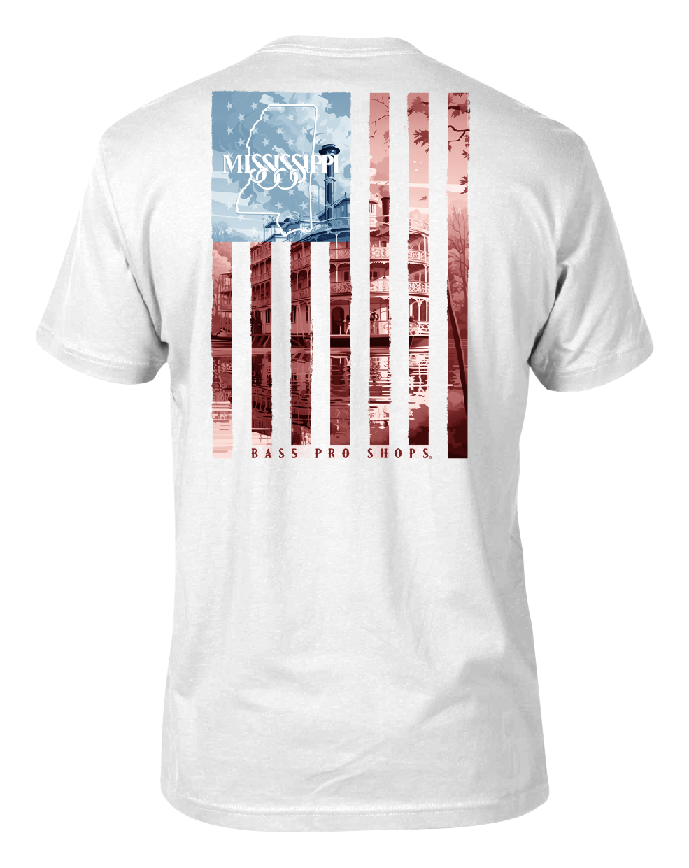 Image of Bass Pro Shops Blue Skies Flag State Graphic Short-Sleeve T-Shirt for Men - Mississippi