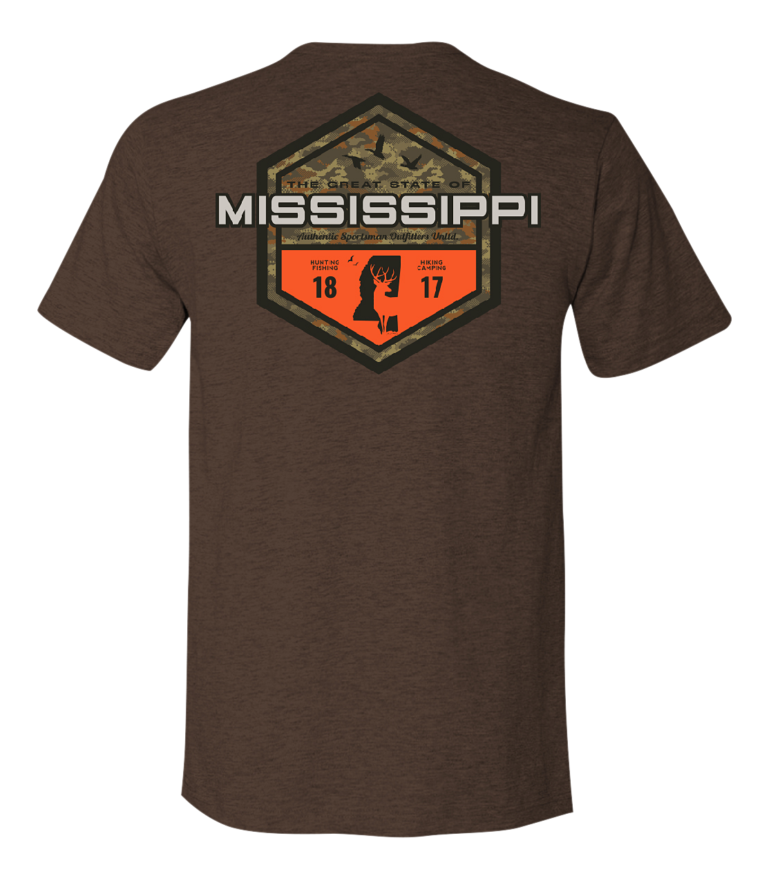 Image of Bass Pro Shops Sportsman's Badge Short-Sleeve T-Shirt for Men - MS/Heather Brown