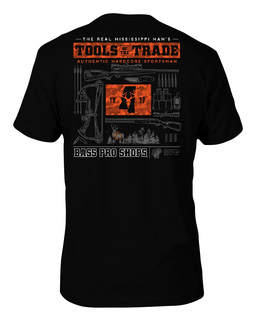 Image of Bass Pro Shops Tools of the Trade Short-Sleeve T-Shirt for Men - Black - Mississippi - XL