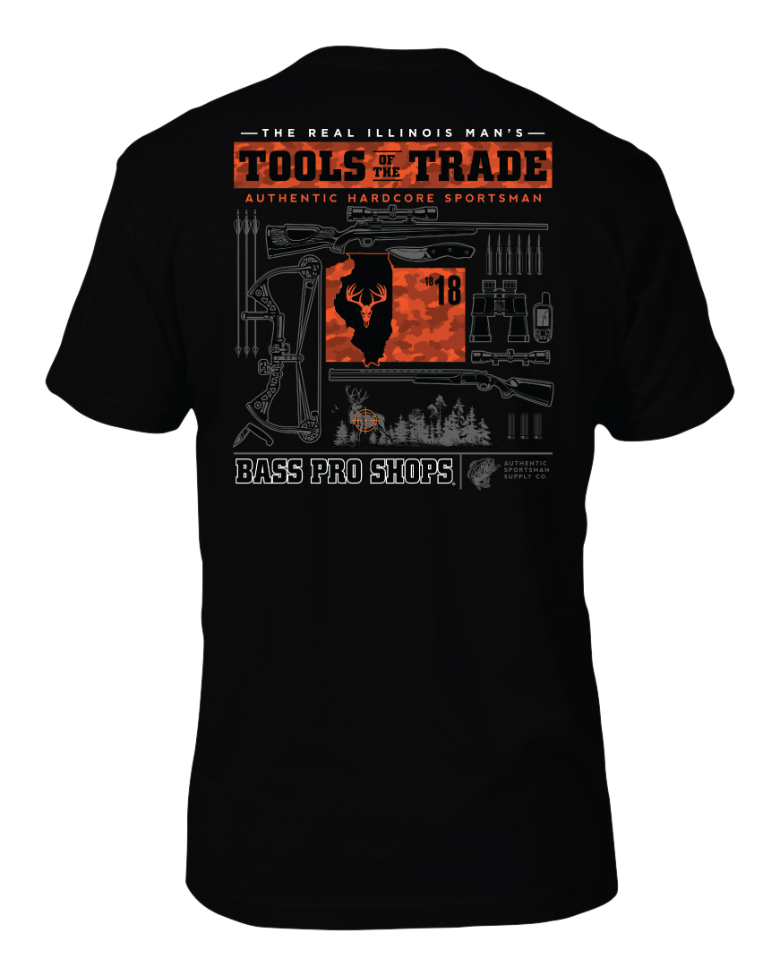 Image of Bass Pro Shops Tools of the Trade Short-Sleeve T-Shirt for Men - Black - Illinois - S