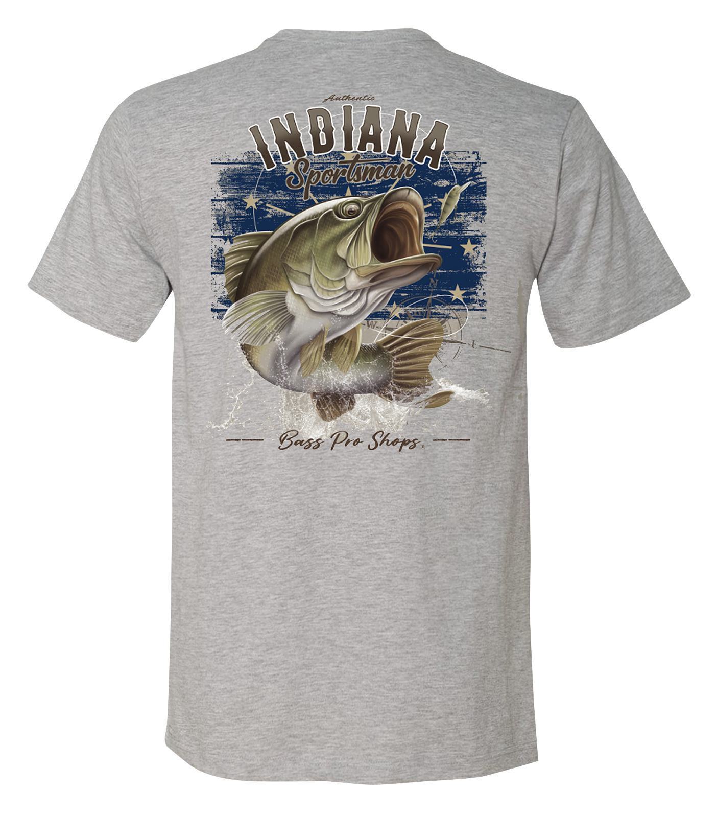 Image of Bass Pro Shops Fish Flag Short-Sleeve T-Shirt for Men - IN/Gray