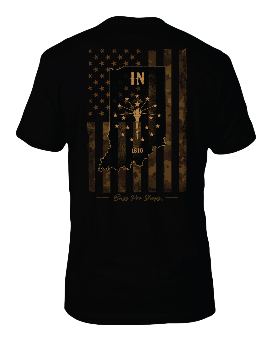 Image of Bass Pro Shops Camo Flag Short-Sleeve T-Shirt for Men - IN/Black - S