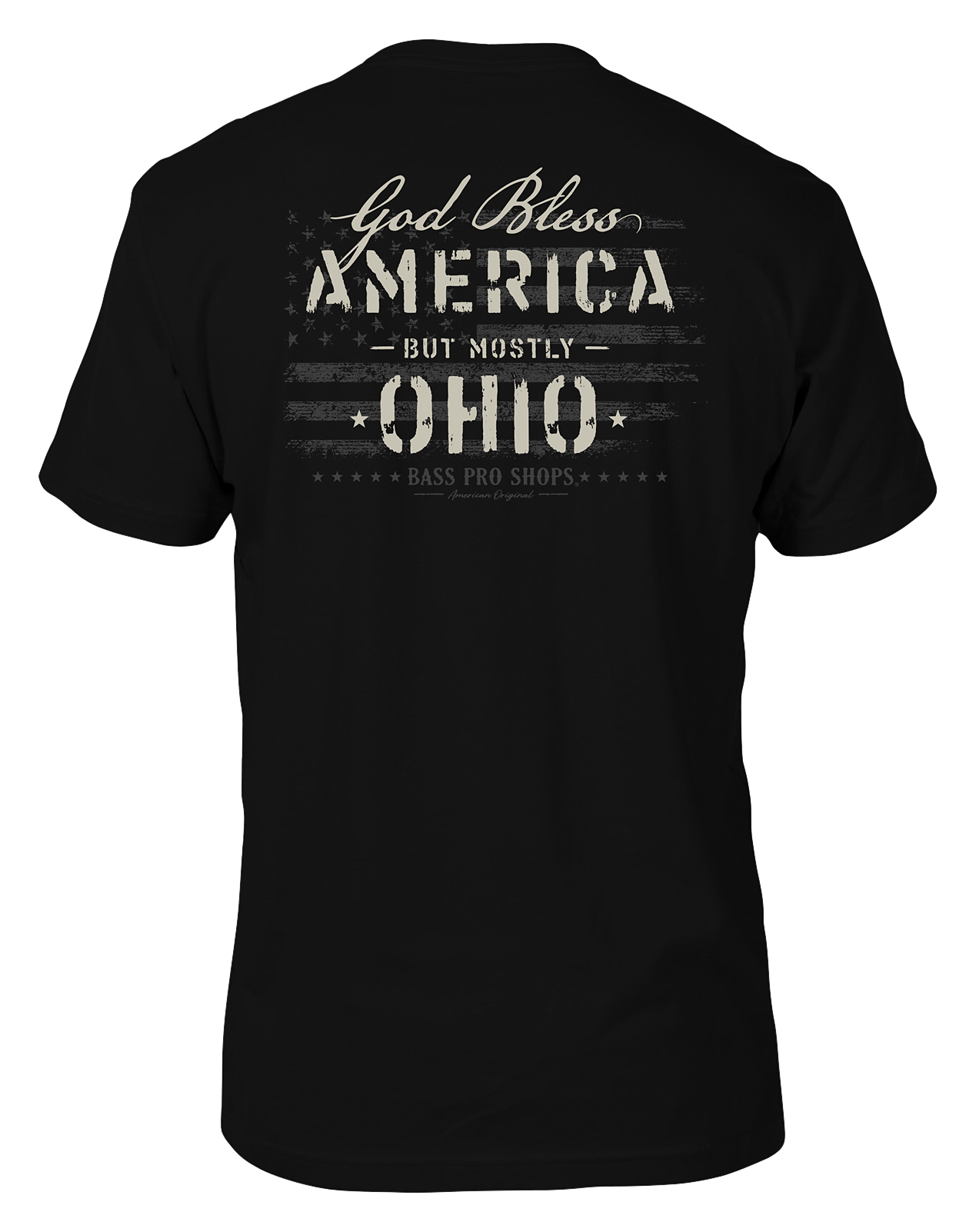 Image of Bass Pro Shops God Bless State Short-Sleeve T-Shirt for Men - OH/Black - L
