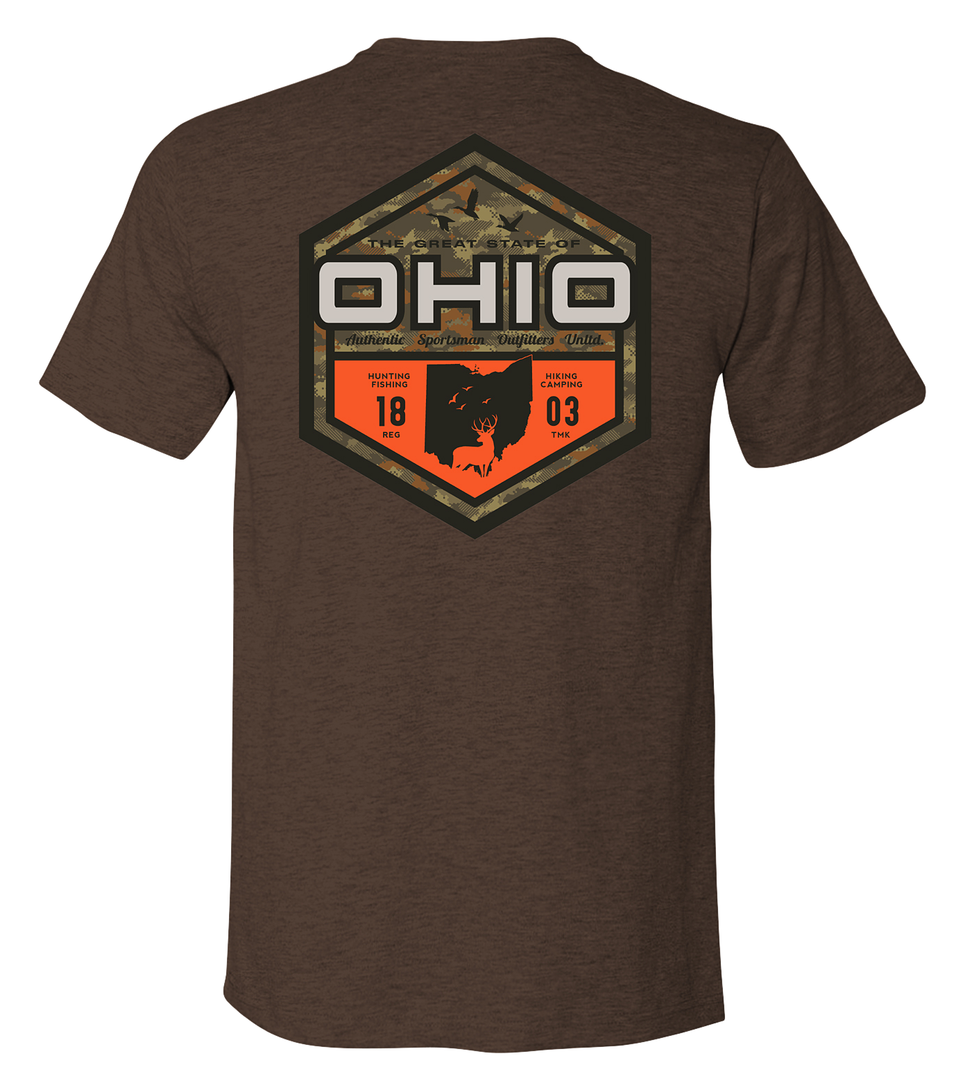 Image of Bass Pro Shops Sportsman's Badge Short-Sleeve T-Shirt for Men - OH/Heather Brown