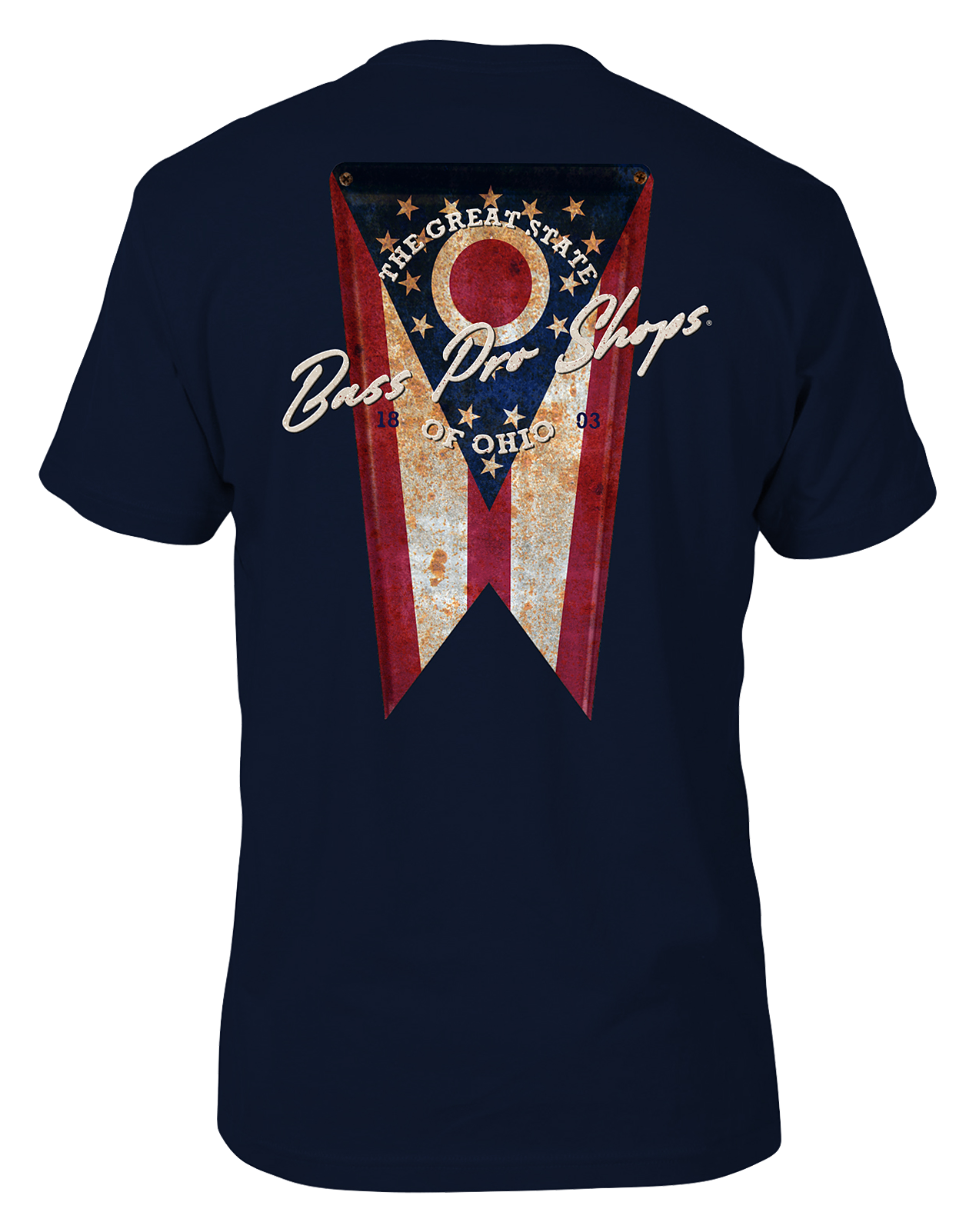 Image of Bass Pro Shops Classic State Ohio Short-Sleeve T-Shirt for Men - OH/Navy