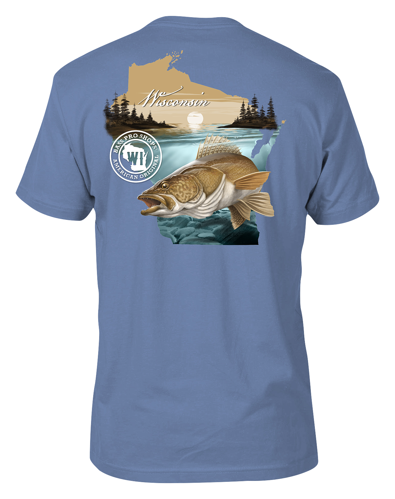 Image of Bass Pro Shops Walleye State Short-Sleeve T-Shirt for Men - WI/Infinity