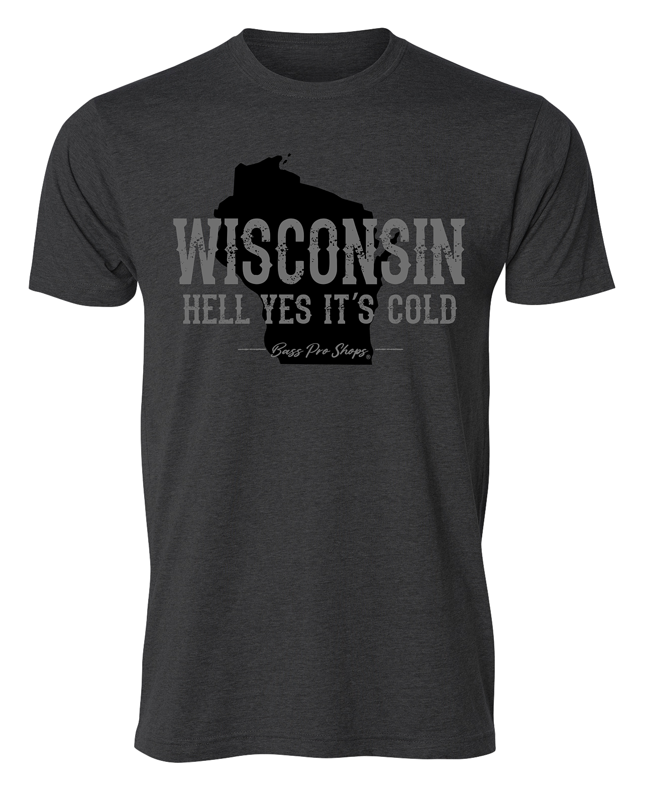 Image of Bass Pro Shops Hell Yes Its Cold Short-Sleeve T-Shirt for Men - WI/Charcoal