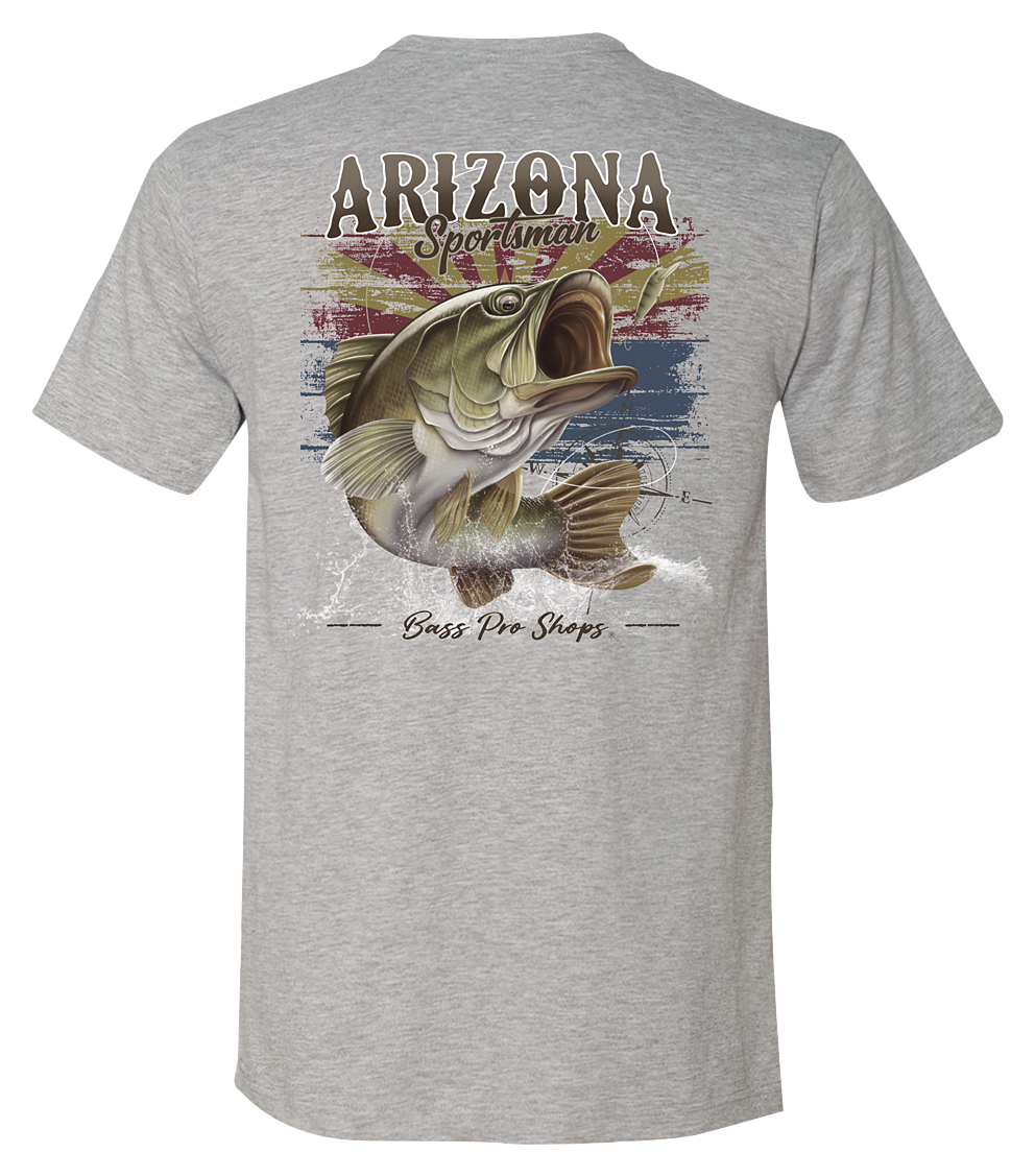 Image of Bass Pro Shops Fish Flag Short-Sleeve T-Shirt for Men - AZ/Heather Gray