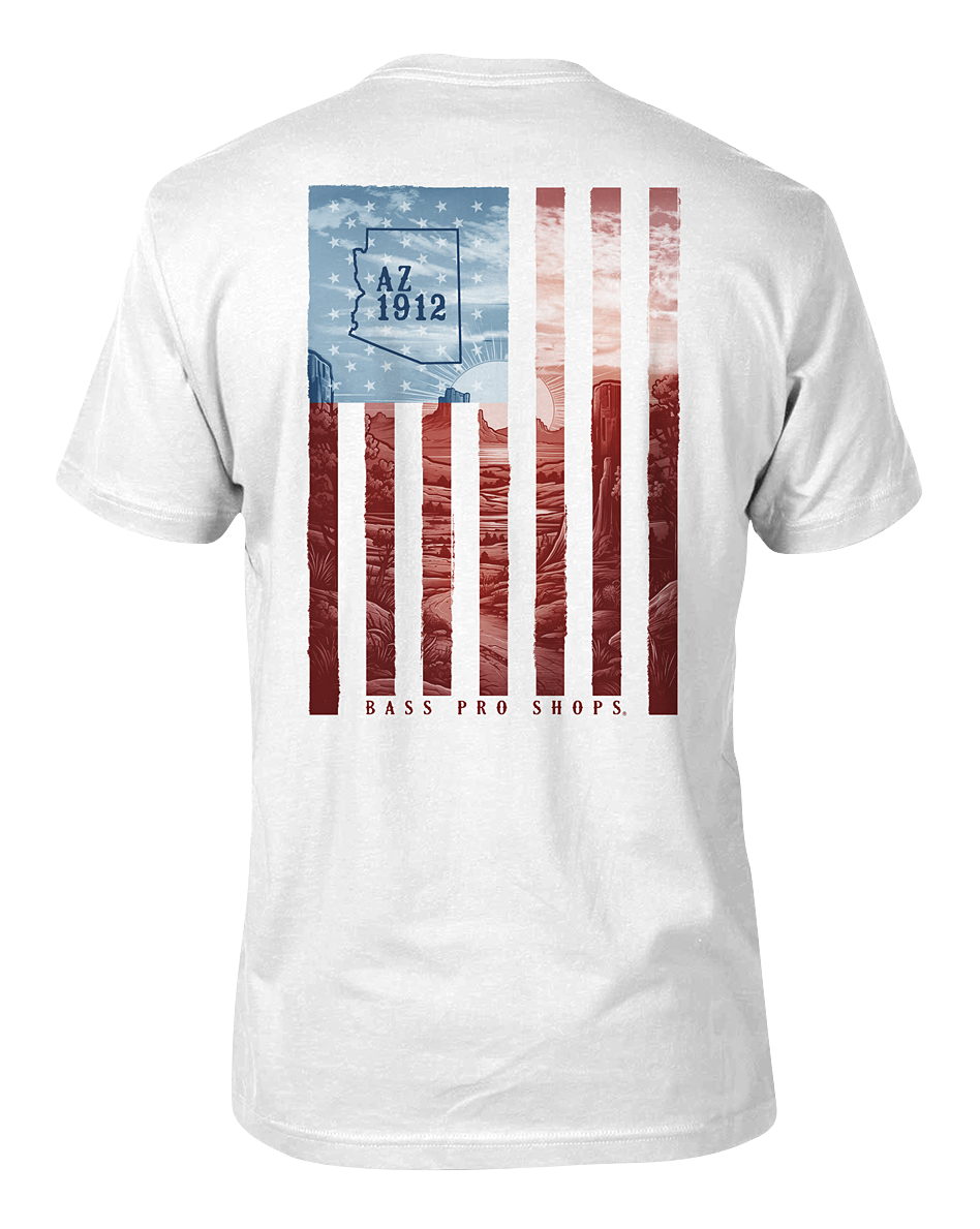 Image of Bass Pro Shops Blue Skies Flag State Graphic Short-Sleeve T-Shirt for Men - Arizona