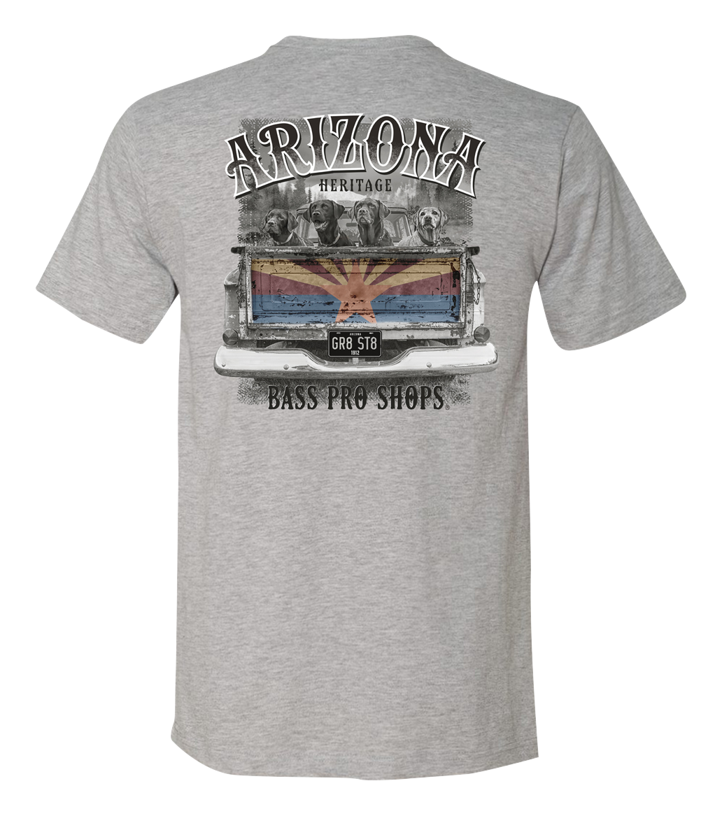 Image of Bass Pro Shops Heritage State Graphic Short-Sleeve Shirt for Men - AZ/Heather Gray