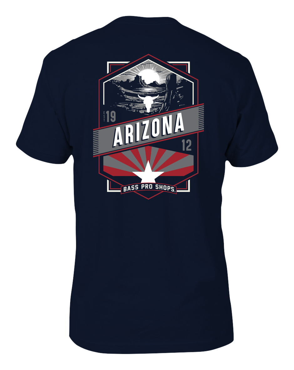 Image of Bass Pro Shops State Crest Short-Sleeve T-Shirt for Men - AZ/Navy