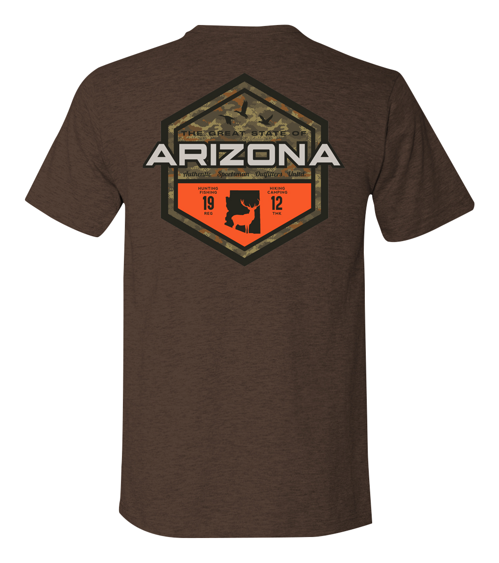 Image of Bass Pro Shops Sportsman's Badge Short-Sleeve T-Shirt for Men - AZ/Heather Brown