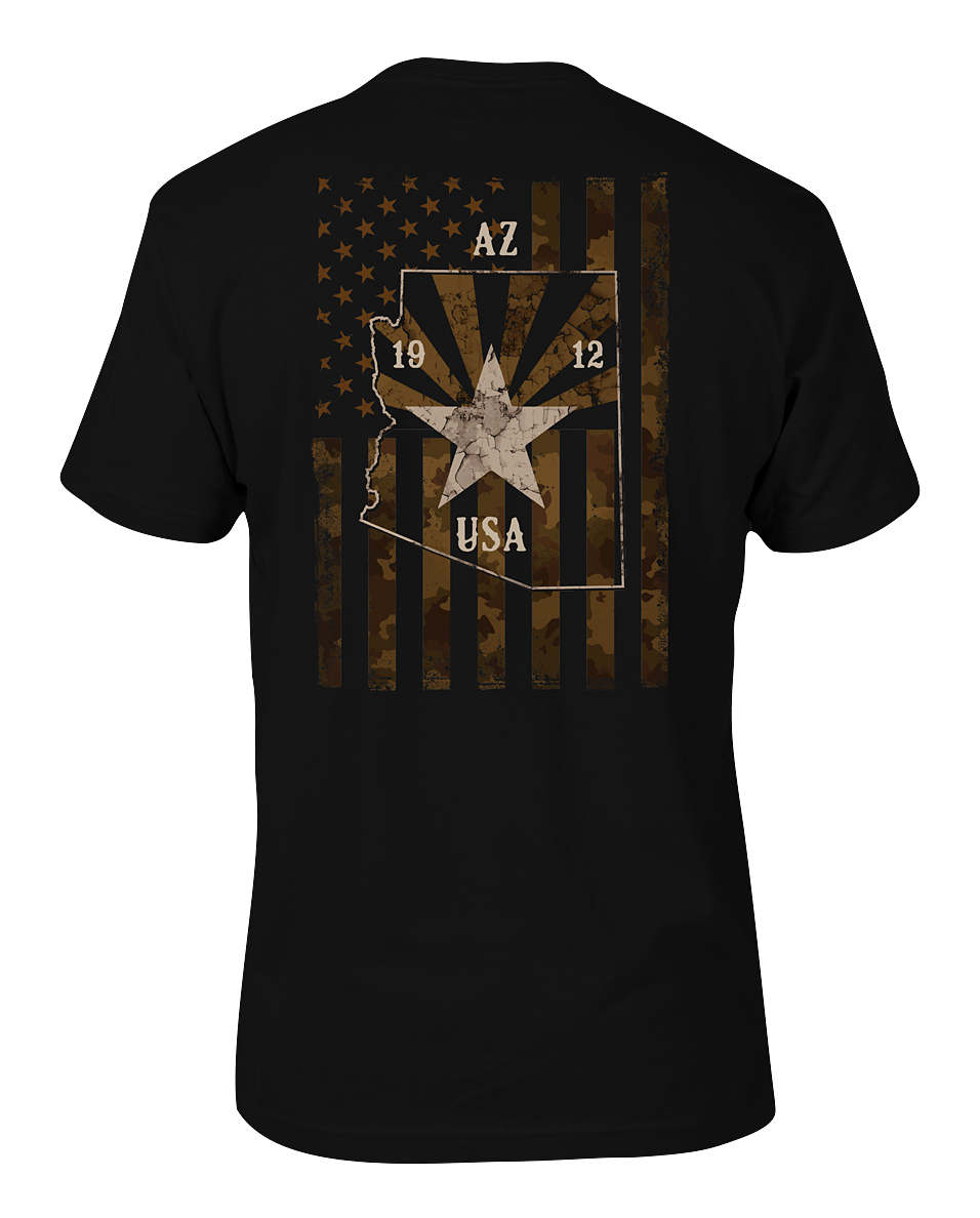 Image of Bass Pro Shops Camo Flag Short-Sleeve T-Shirt for Men - AZ/Black - 2XL