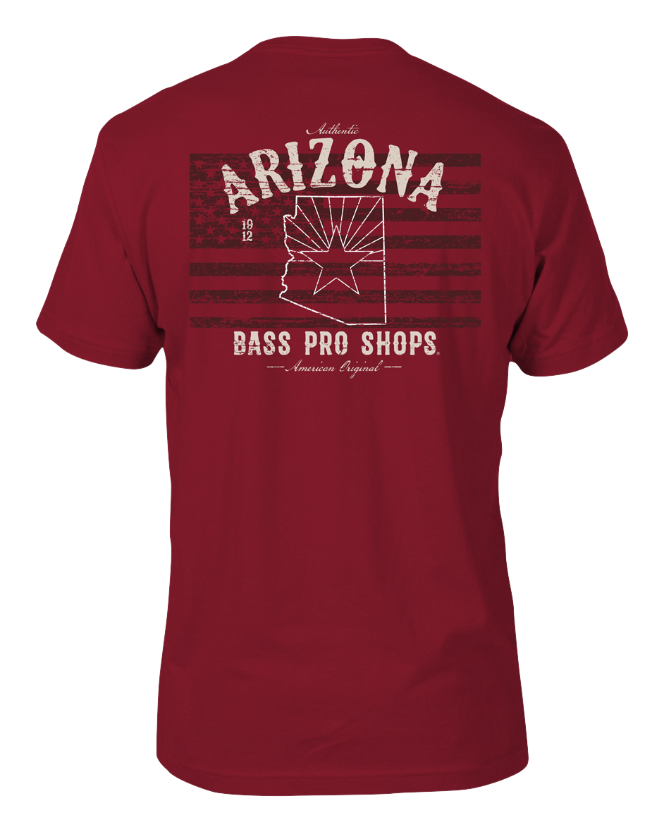 Image of Bass Pro Shops State Graphic Flag Short-Sleeve T-Shirt for Men - AZ/Red