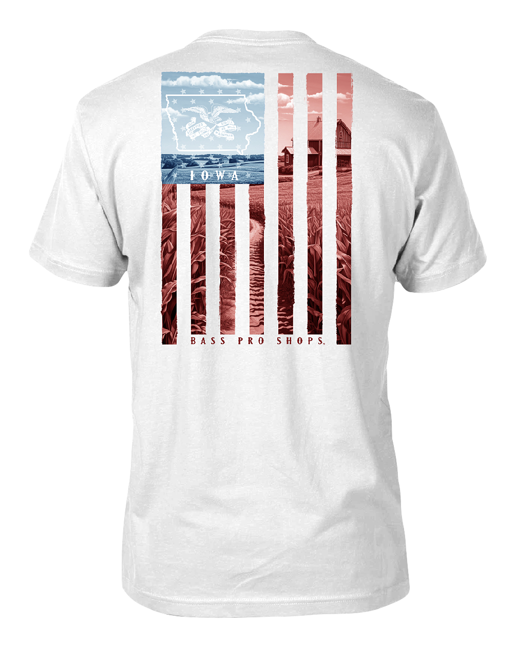 Image of Bass Pro Shops Blue Skies Flag State Graphic Short-Sleeve T-Shirt for Men - Iowa