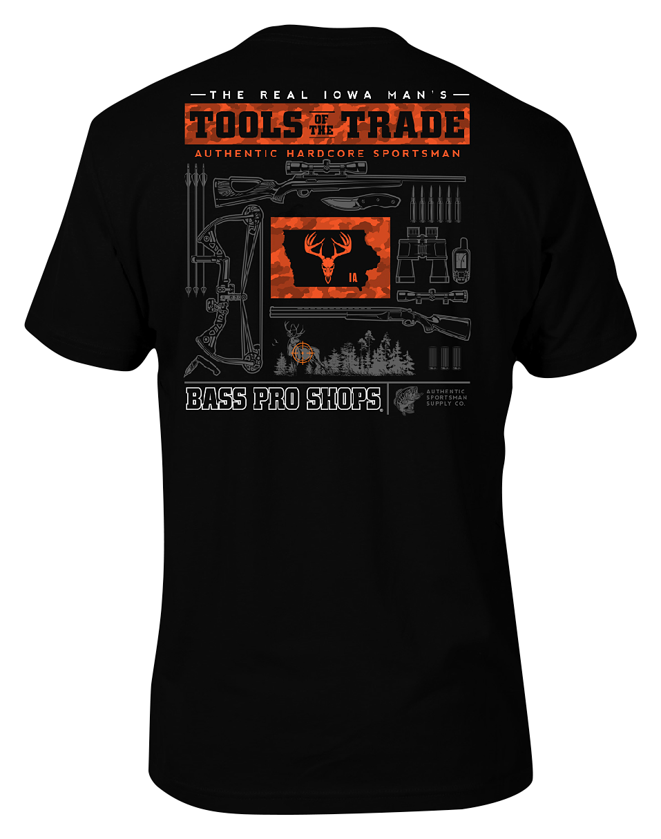 Image of Bass Pro Shops Tools of the Trade Short-Sleeve T-Shirt for Men - Black - Iowa - 3XL