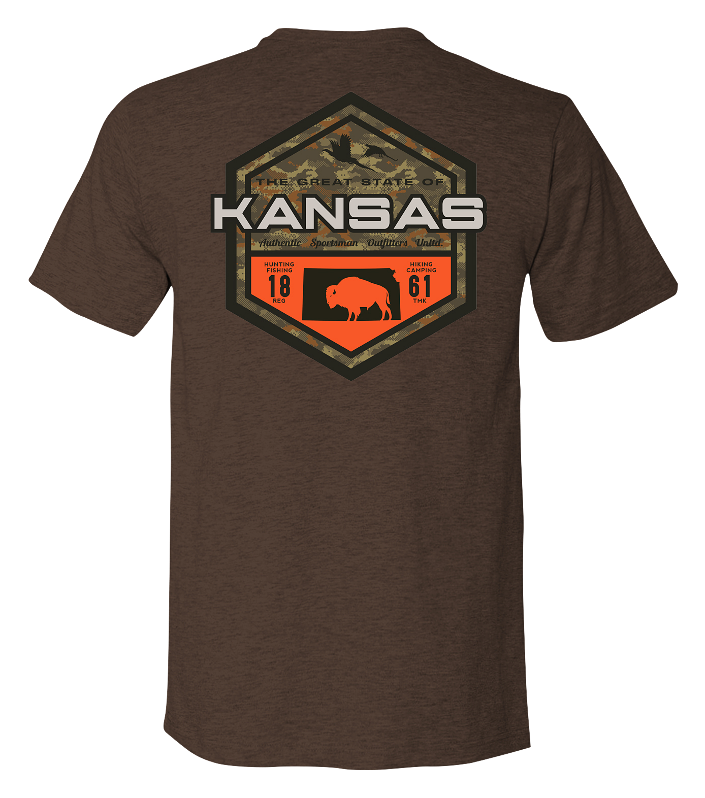 Image of Bass Pro Shops Sportsman's Badge Short-Sleeve T-Shirt for Men - KS/Heather Brown