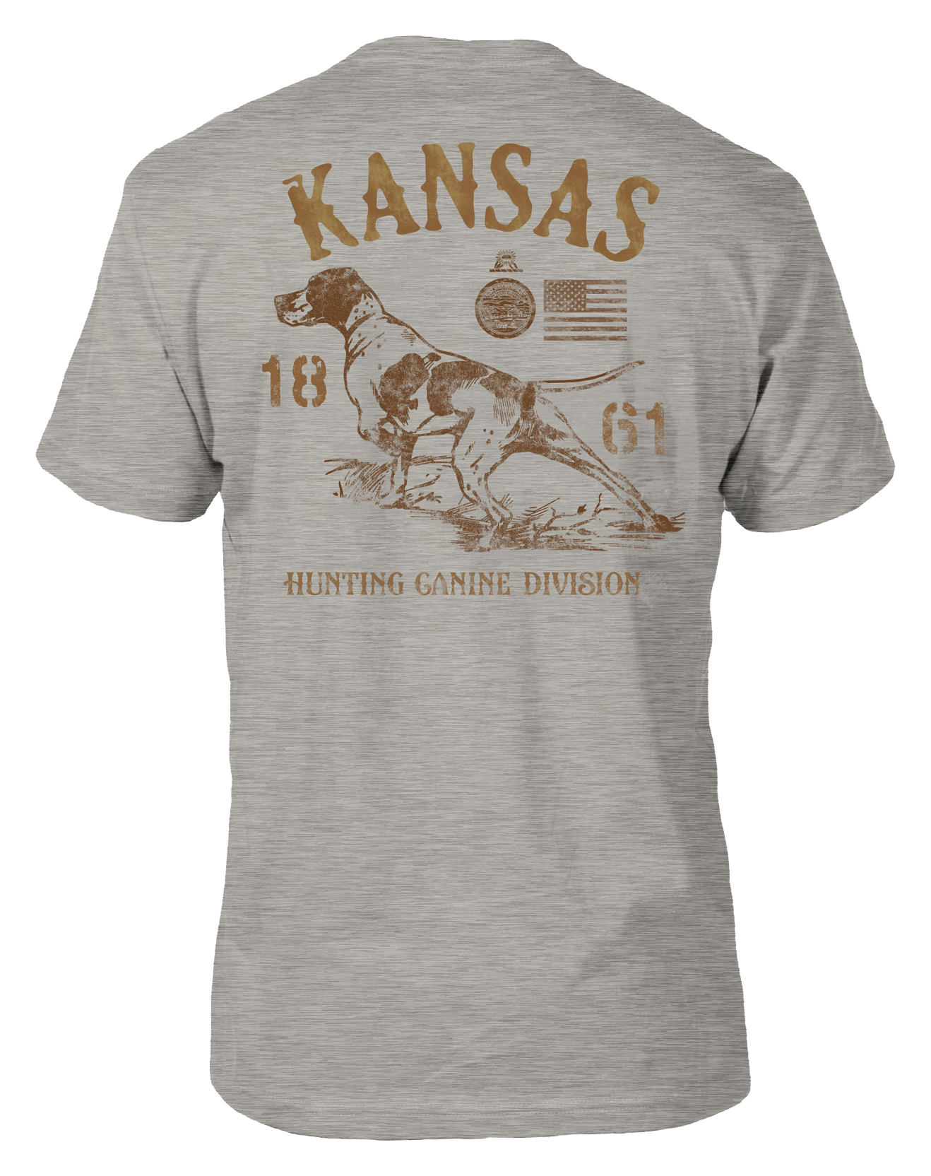 Image of Bass Pro Shops Hunting Lifestyle State Graphic Short-Sleeve T-Shirt for Men - Kansas