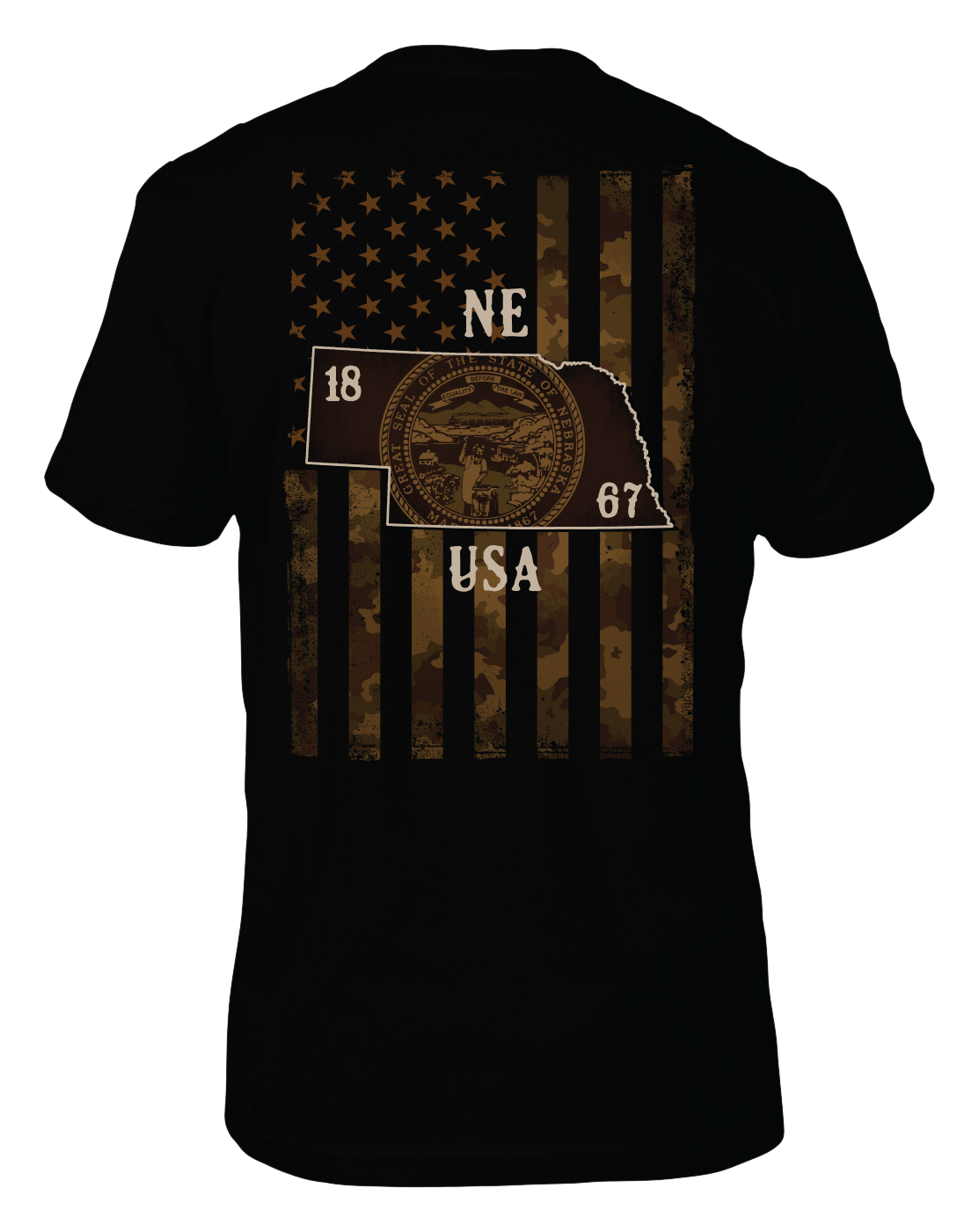 Image of Bass Pro Shops Camo Flag Short-Sleeve T-Shirt for Men - NE/Black - M