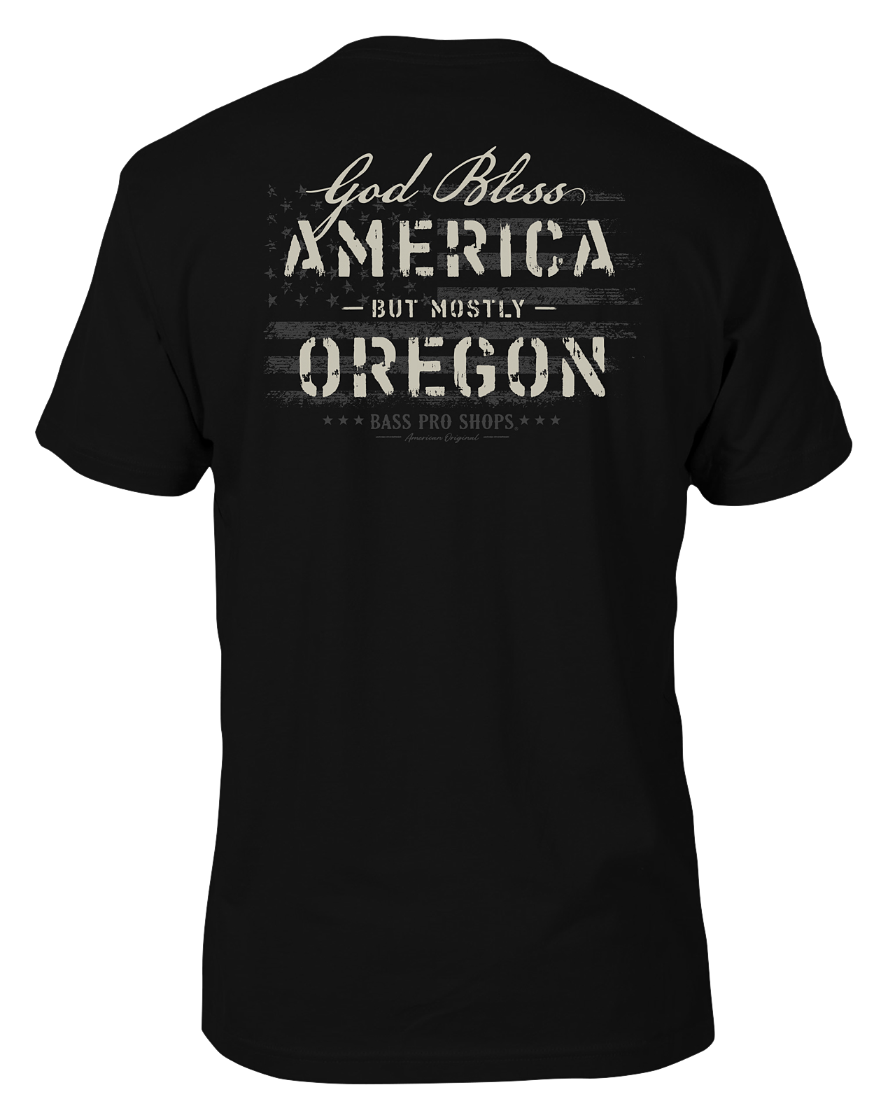 Image of Bass Pro Shops God Bless State Short-Sleeve T-Shirt for Men - OR/Black - S