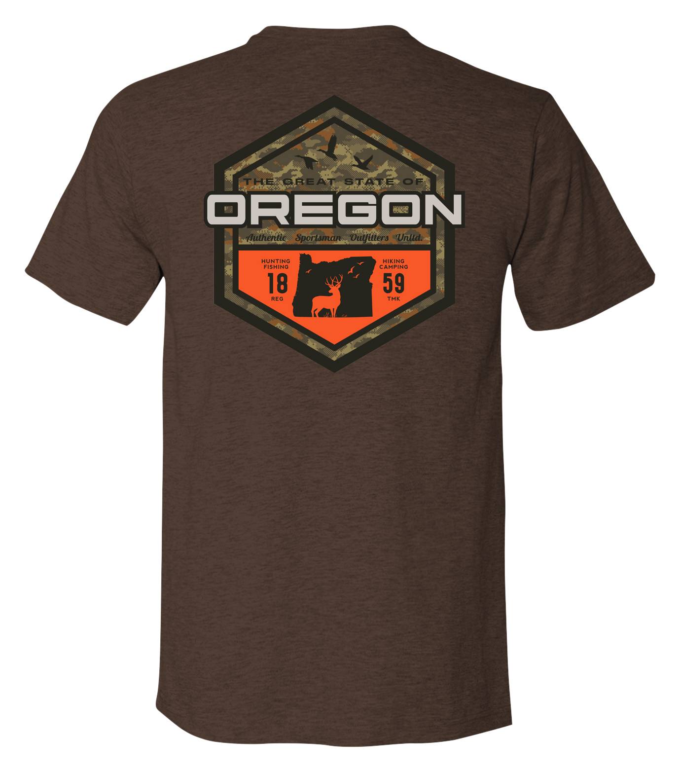 Image of Bass Pro Shops Sportsman's Badge Short-Sleeve T-Shirt for Men - OR/Heather Brown