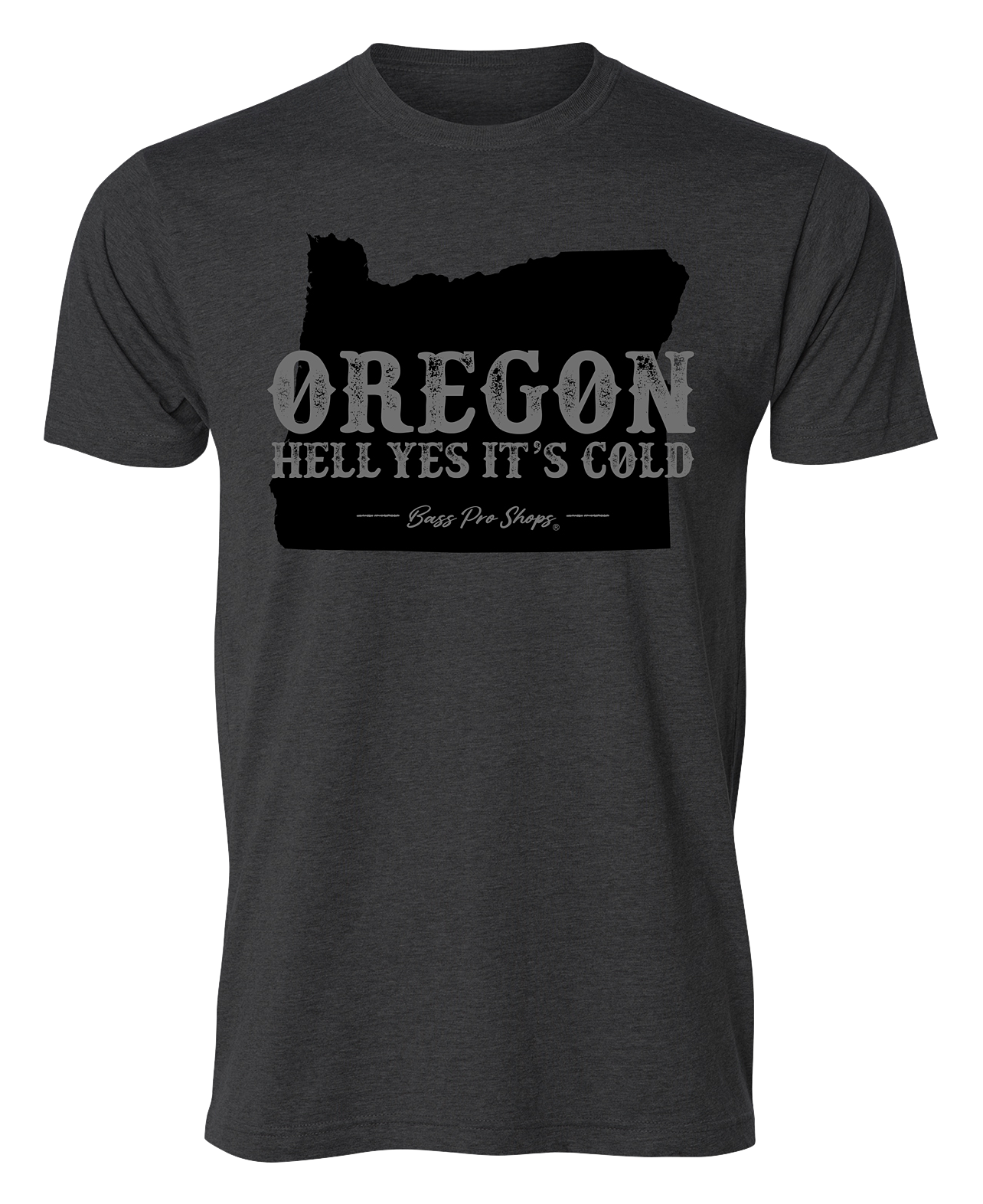 Image of Bass Pro Shops Hell Yes Its Cold Short-Sleeve T-Shirt for Men - OR/Charcoal