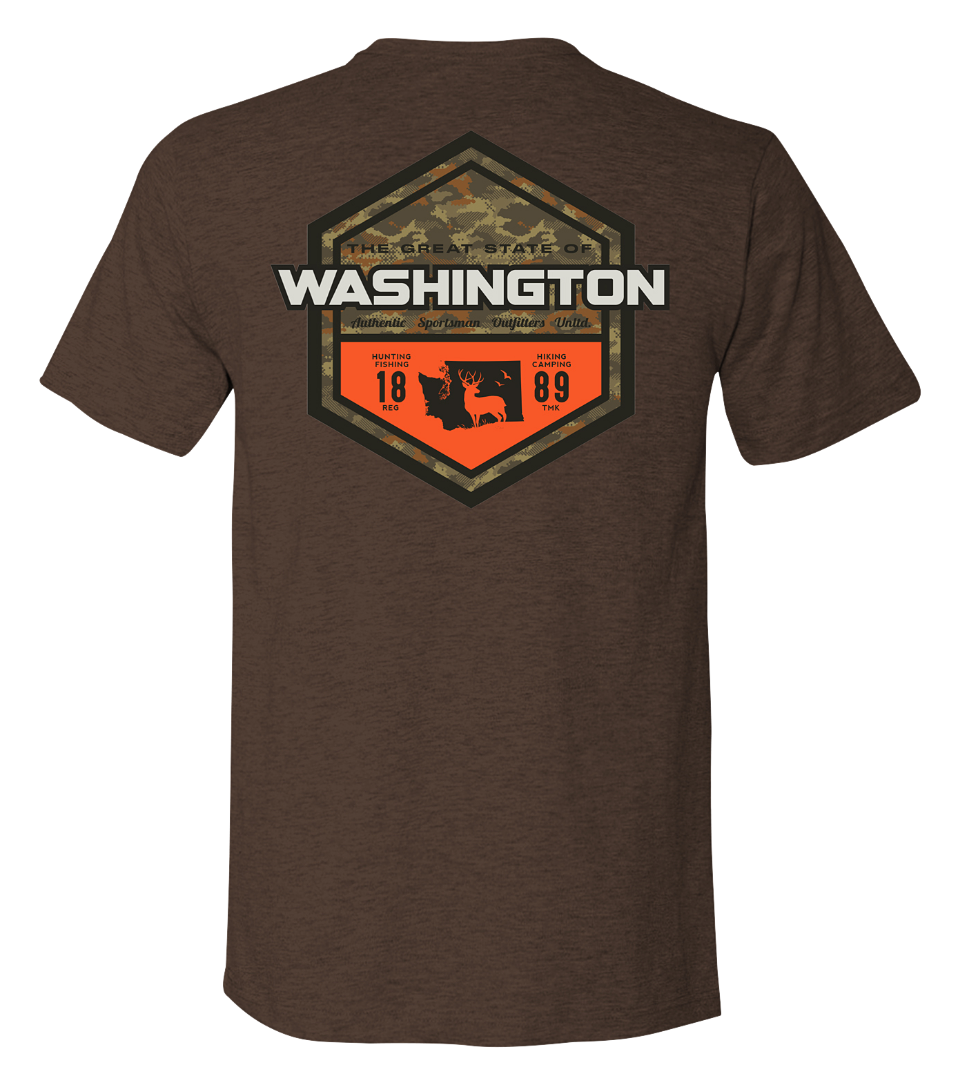 Image of Bass Pro Shops Sportsman's Badge Short-Sleeve T-Shirt for Men - WA/Heather Brown