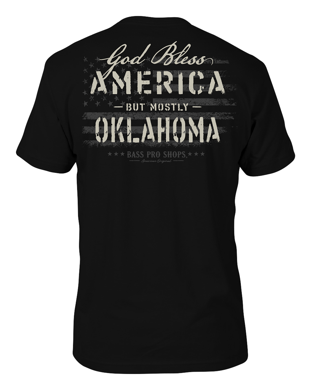 Image of Bass Pro Shops God Bless State Short-Sleeve T-Shirt for Men - OK/Black - L