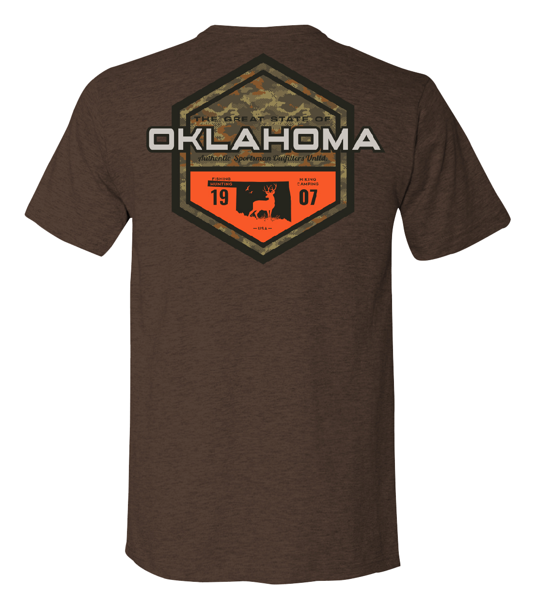 Image of Bass Pro Shops Sportsman's Badge Short-Sleeve T-Shirt for Men - OK/Heather Brown