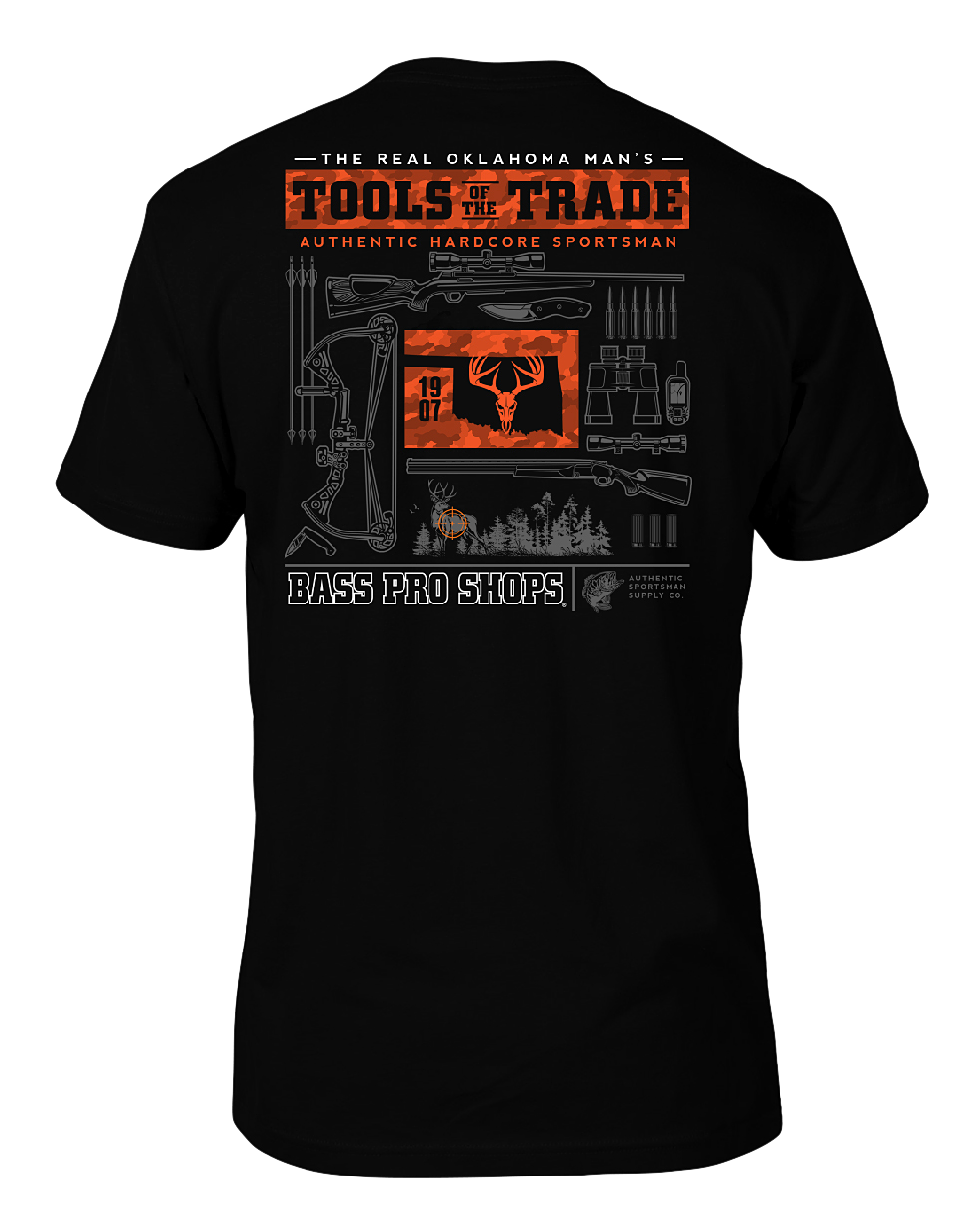 Image of Bass Pro Shops Tools of the Trade Short-Sleeve T-Shirt for Men - Black - Oklahoma - XL