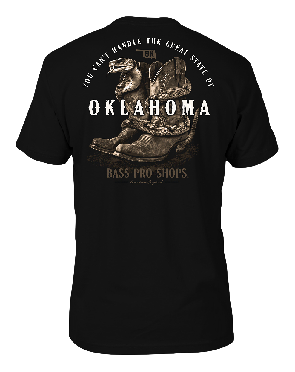 Image of Bass Pro Shops Can't Handle State Short-Sleeve T-Shirt for Men - OK/Black - S