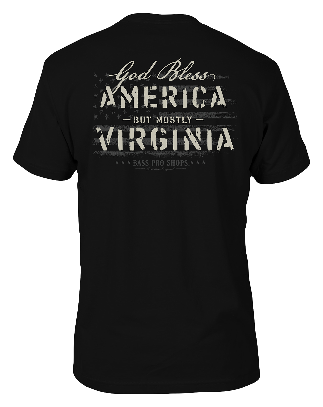 Image of Bass Pro Shops God Bless State Short-Sleeve T-Shirt for Men - VA/Black - L