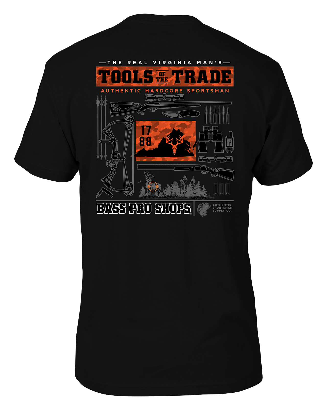 Image of Bass Pro Shops Tools of the Trade Short-Sleeve T-Shirt for Men - Black - Virginia - L