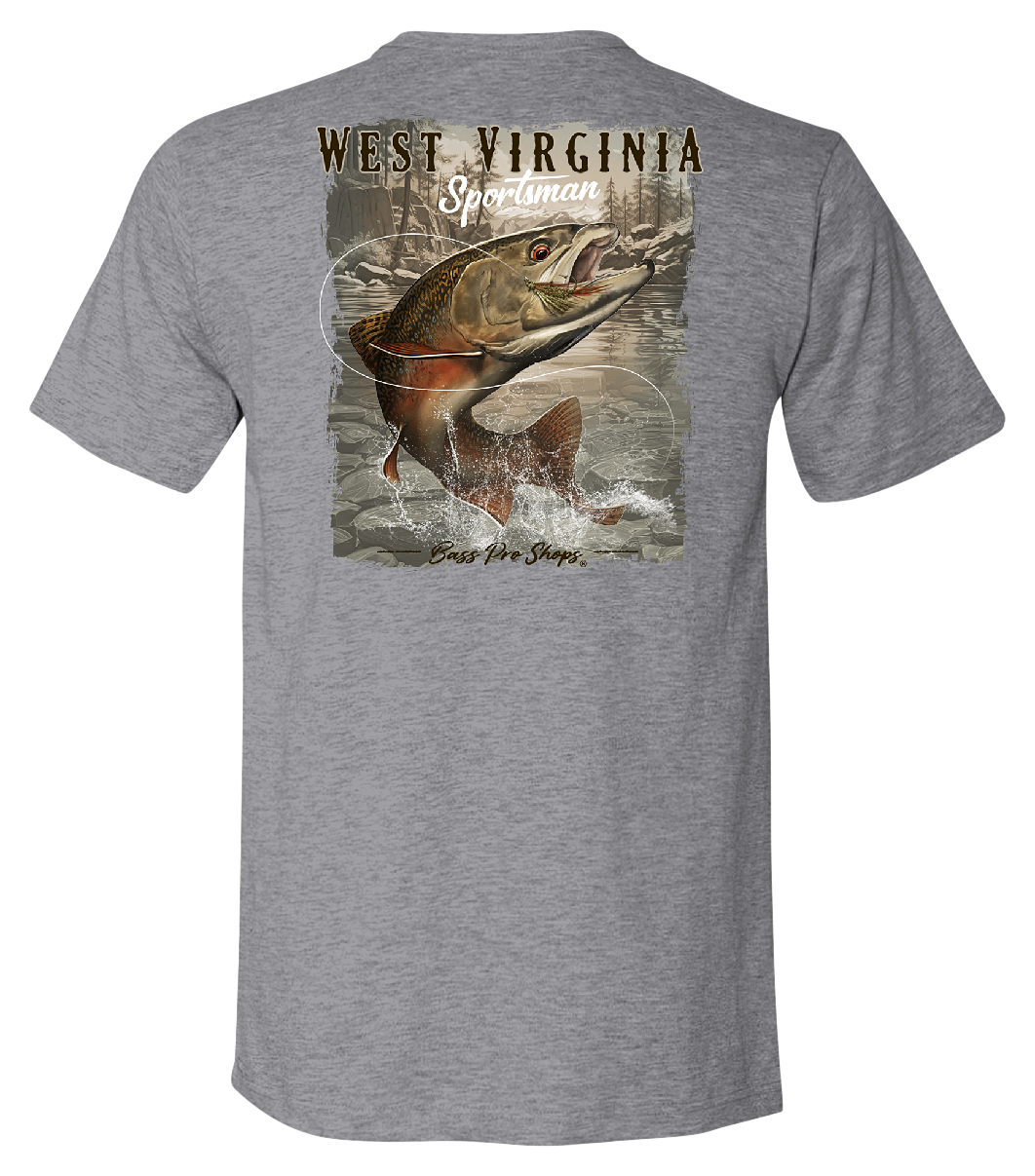Image of Bass Pro Shops Fish Flag Short-Sleeve T-Shirt for Men - WV/Heather Gray