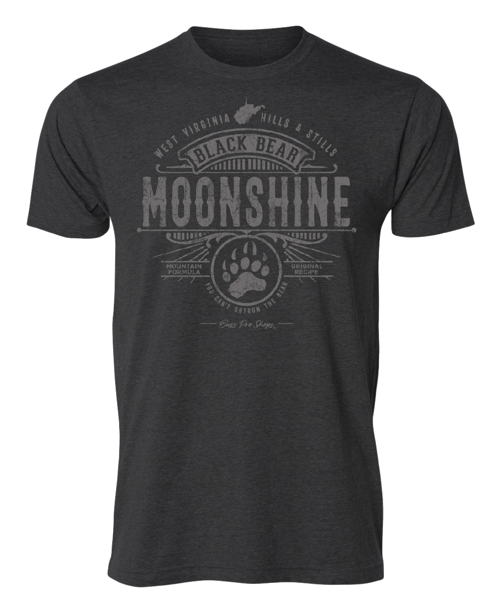 Image of Bass Pro Shops Moonshine Graphic Short-Sleeve T-Shirt for Men - WV/Charcoal