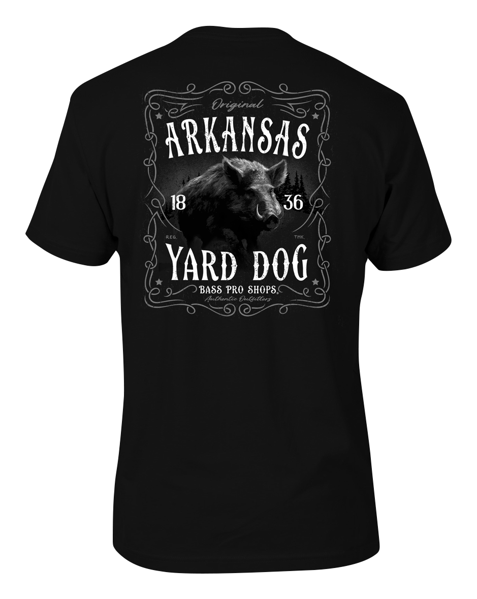 Image of Bass Pro Shops State Yard Dog Short-Sleeve T-Shirt for Men - AR/Black