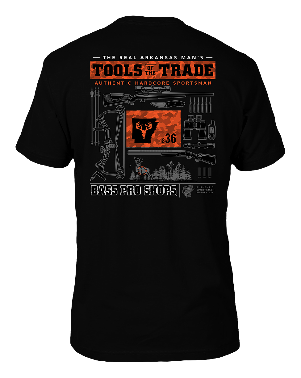 Image of Bass Pro Shops Tools of the Trade Short-Sleeve T-Shirt for Men - Black - Arkansas - 2XL