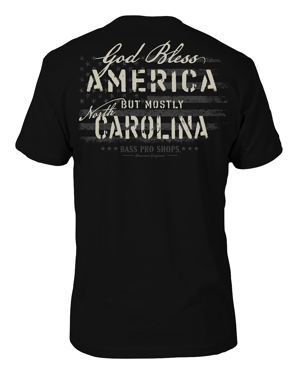 Image of Bass Pro Shops God Bless State Short-Sleeve T-Shirt for Men - NC/Black - 2XL