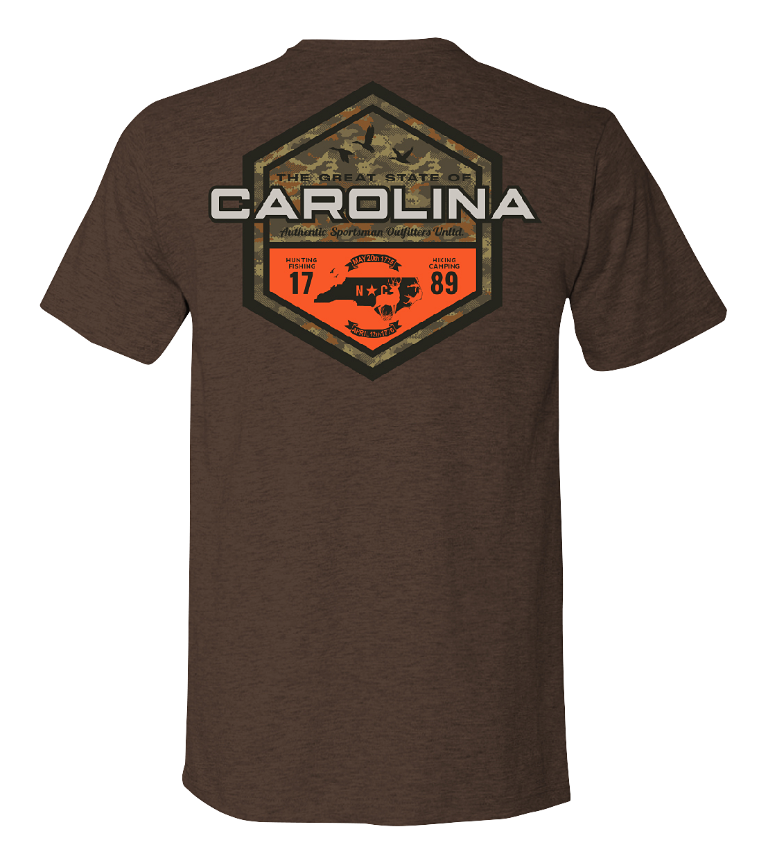 Image of Bass Pro Shops Sportsman's Badge Short-Sleeve T-Shirt for Men - NC/Heather Brown